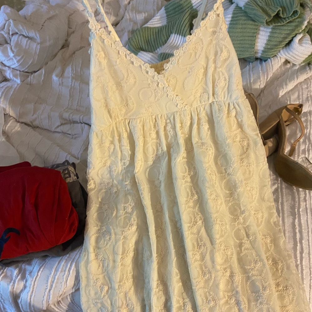 frilly cream dress